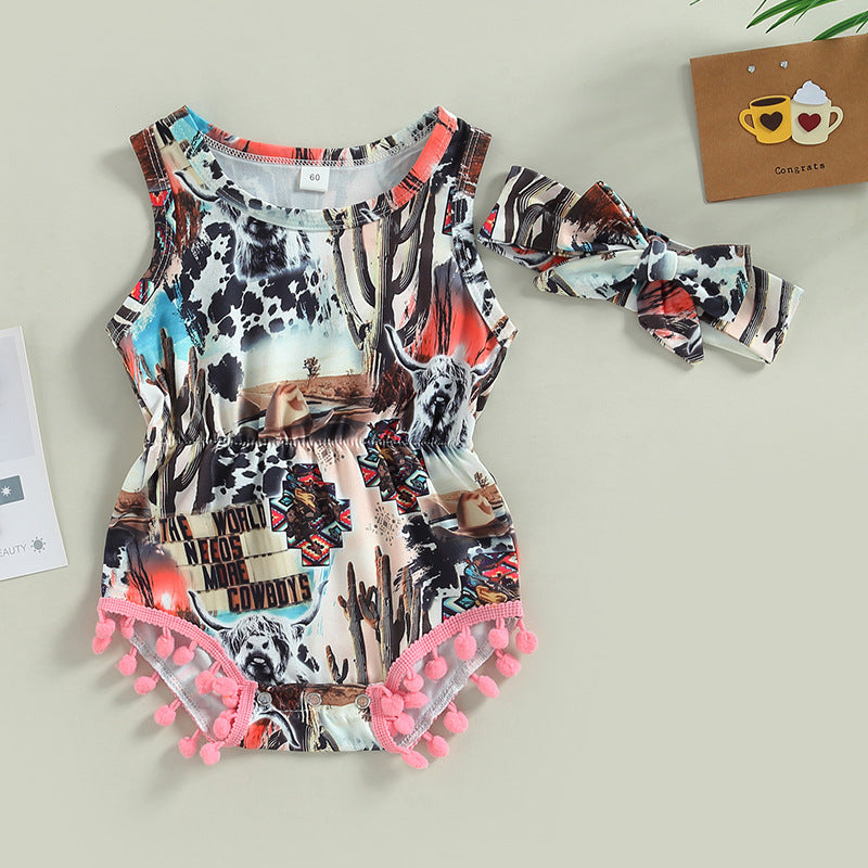 Wholesale Cotton Western Style Aztec Pattern Baby Onesies